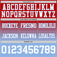 Load image into Gallery viewer, Custom Red White-Light Blue Authentic Fade Fashion Football Jersey
