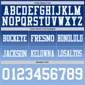 Custom Royal White-Light Blue Authentic Fade Fashion Football Jersey
