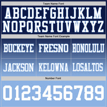 Laden Sie das Bild in den Galerie-Viewer, Custom Navy White-Light Blue Authentic Fade Fashion Football Jersey

