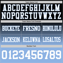 Load image into Gallery viewer, Custom Black White-Light Blue Authentic Fade Fashion Football Jersey
