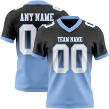 Load image into Gallery viewer, Custom Black White-Light Blue Authentic Fade Fashion Football Jersey
