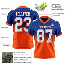 Load image into Gallery viewer, Custom Royal White-Orange Authentic Fade Fashion Football Jersey
