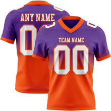 Charger l&#39;image dans la galerie, Custom Purple White-Orange Authentic Fade Fashion Football Jersey
