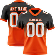 Load image into Gallery viewer, Custom Black White-Orange Authentic Fade Fashion Football Jersey
