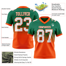 Load image into Gallery viewer, Custom Kelly Green White-Orange Authentic Fade Fashion Football Jersey

