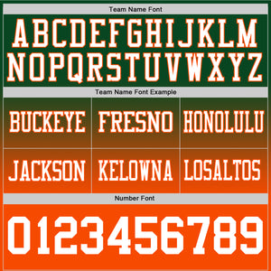 Custom Green White-Orange Authentic Fade Fashion Football Jersey