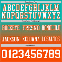 Load image into Gallery viewer, Custom Aqua White-Orange Authentic Fade Fashion Football Jersey
