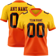 Load image into Gallery viewer, Custom Yellow Black-Orange Mesh Authentic Fade Fashion Football Jersey
