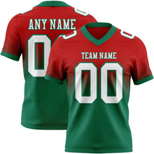 Load image into Gallery viewer, Custom Red White-Kelly Green Authentic Fade Fashion Football Jersey
