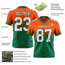 Charger l&#39;image dans la galerie, Custom Orange White-Kelly Green Authentic Fade Fashion Football Jersey
