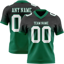 Load image into Gallery viewer, Custom Black White-Kelly Green Authentic Fade Fashion Football Jersey
