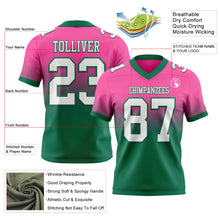 Загрузить изображение в средство просмотра галереи, Custom Pink White-Kelly Green Authentic Fade Fashion Football Jersey
