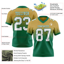 Laden Sie das Bild in den Galerie-Viewer, Custom Old Gold White-Kelly Green Authentic Fade Fashion Football Jersey
