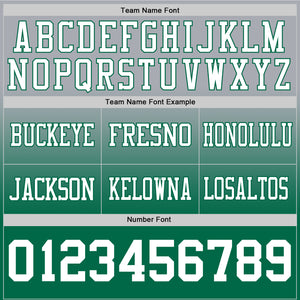 Custom Gray White-Kelly Green Mesh Authentic Fade Fashion Football Jersey