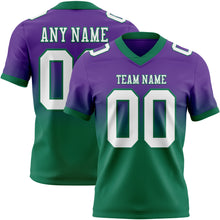 Load image into Gallery viewer, Custom Purple White-Kelly Green Authentic Fade Fashion Football Jersey
