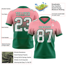 Load image into Gallery viewer, Custom Medium Pink White-Kelly Green Authentic Fade Fashion Football Jersey
