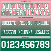 Load image into Gallery viewer, Custom Medium Pink White-Kelly Green Authentic Fade Fashion Football Jersey
