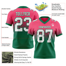 Load image into Gallery viewer, Custom Neon Pink White-Kelly Green Authentic Fade Fashion Football Jersey
