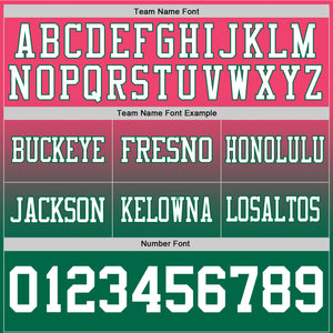 Custom Neon Pink White-Kelly Green Authentic Fade Fashion Football Jersey