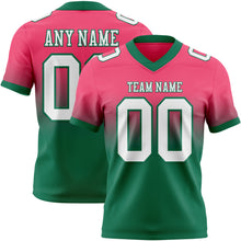 Load image into Gallery viewer, Custom Neon Pink White-Kelly Green Authentic Fade Fashion Football Jersey
