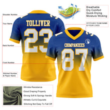 Load image into Gallery viewer, Custom Royal White-Gold Authentic Fade Fashion Football Jersey
