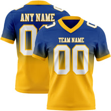 Load image into Gallery viewer, Custom Royal White-Gold Authentic Fade Fashion Football Jersey
