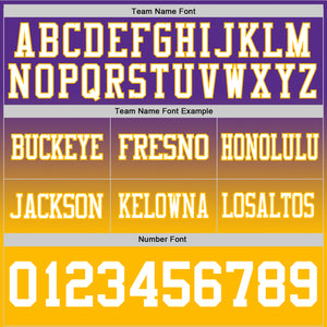 Custom Purple White-Gold Authentic Fade Fashion Football Jersey