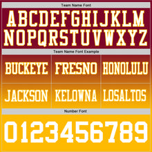 Charger l&#39;image dans la galerie, Custom Maroon White-Gold Mesh Authentic Fade Fashion Football Jersey
