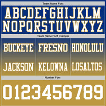 Load image into Gallery viewer, Custom Royal White-Old Gold Authentic Fade Fashion Football Jersey
