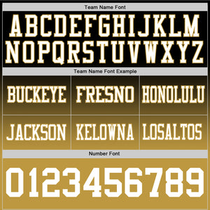Custom Black White-Old Gold Authentic Fade Fashion Football Jersey