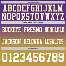 Charger l&#39;image dans la galerie, Custom Purple White-Old Gold Authentic Fade Fashion Football Jersey
