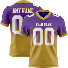 Charger l&#39;image dans la galerie, Custom Purple White-Old Gold Authentic Fade Fashion Football Jersey
