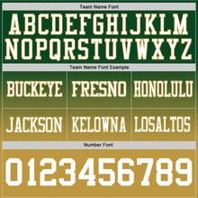 Load image into Gallery viewer, Custom Green White-Old Gold Authentic Fade Fashion Football Jersey
