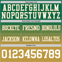 Load image into Gallery viewer, Custom Kelly Green White-Old Gold Authentic Fade Fashion Football Jersey

