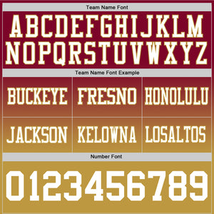 Custom Maroon White-Old Gold Mesh Authentic Fade Fashion Football Jersey