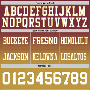 Custom Burgundy White-Old Gold Authentic Fade Fashion Football Jersey