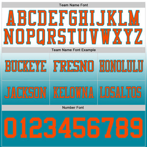 Custom White Orange-Teal Mesh Authentic Fade Fashion Football Jersey