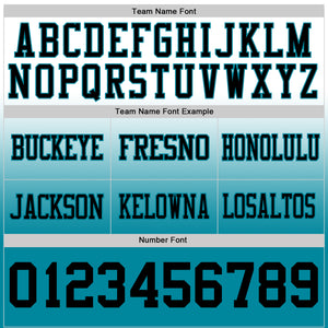 Custom White Black-Teal Mesh Authentic Fade Fashion Football Jersey
