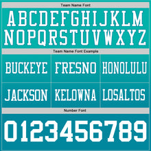 Load image into Gallery viewer, Custom Aqua White-Teal Authentic Fade Fashion Football Jersey
