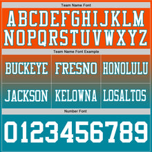 Load image into Gallery viewer, Custom Orange White-Teal Authentic Fade Fashion Football Jersey
