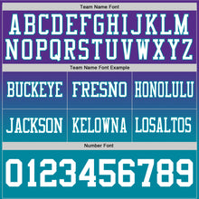 Load image into Gallery viewer, Custom Purple White-Teal Authentic Fade Fashion Football Jersey
