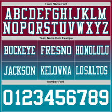 Charger l&#39;image dans la galerie, Custom Maroon White-Teal Mesh Authentic Fade Fashion Football Jersey
