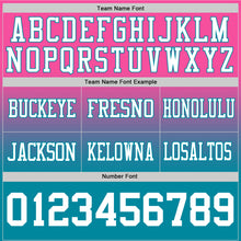 Load image into Gallery viewer, Custom Pink White-Teal Authentic Fade Fashion Football Jersey
