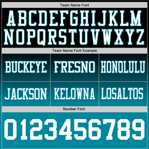 Custom Black White-Teal Mesh Authentic Fade Fashion Football Jersey