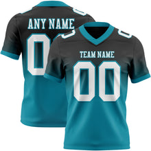 Загрузить изображение в средство просмотра галереи, Custom Black White-Teal Mesh Authentic Fade Fashion Football Jersey
