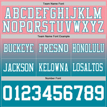 Загрузить изображение в средство просмотра галереи, Custom Medium Pink White-Teal Mesh Authentic Fade Fashion Football Jersey
