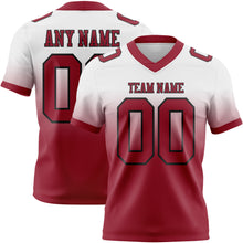 Загрузить изображение в средство просмотра галереи, Custom White Cardinal-Black Mesh Authentic Fade Fashion Football Jersey
