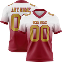 Загрузить изображение в средство просмотра галереи, Custom White Old Gold-Cardinal Mesh Authentic Fade Fashion Football Jersey
