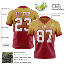 Загрузить изображение в средство просмотра галереи, Custom Old Gold White-Cardinal Mesh Authentic Fade Fashion Football Jersey

