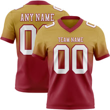 Загрузить изображение в средство просмотра галереи, Custom Old Gold White-Cardinal Mesh Authentic Fade Fashion Football Jersey
